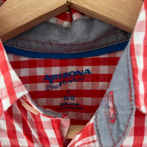 Boy’s 10/12 Gingham Print Button Down - Picture 4 of 9